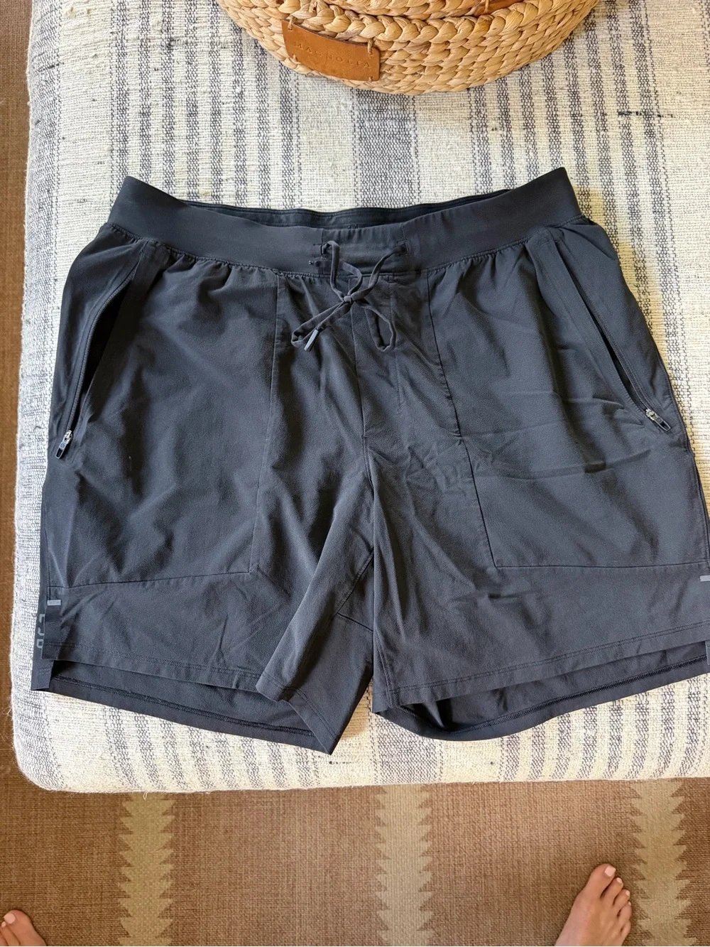 Lululemon Men's Black Shorts with Drawstring